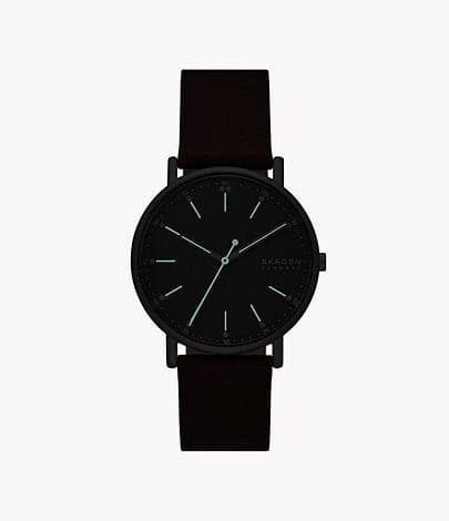 Skagen Signatur Three-Hand Cherry Wood Leather Watch SKW6860I - Kamal Watch Company