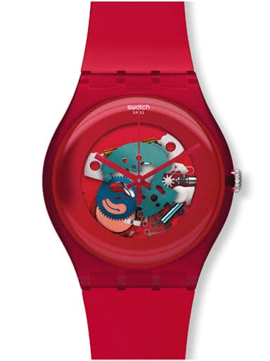 SWATCH NEW GENT LACQUERED RED LACQUERED SUOR101 - Kamal Watch Company