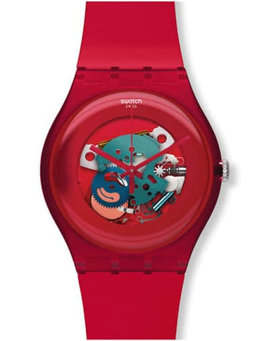 SWATCH NEW GENT LACQUERED RED LACQUERED SUOR101 - Kamal Watch Company