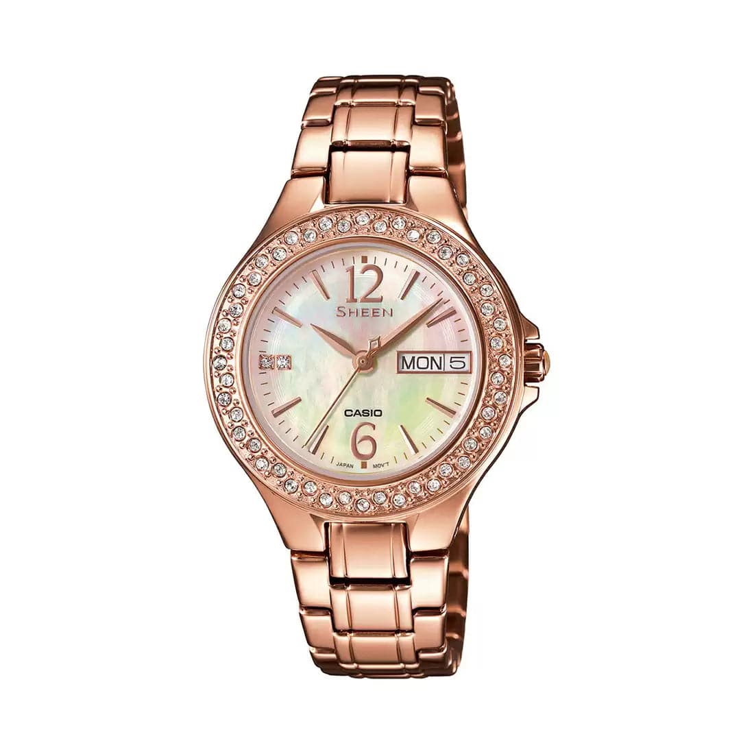 SX099 SHE-4800PG-9AUDR Casio Sheen Rose Gold Women's Watch - Kamal Watch Company