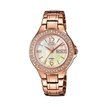 SX099 SHE-4800PG-9AUDR Casio Sheen Rose Gold Women's Watch - Kamal Watch Company