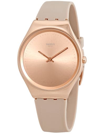 Swatch Skinrosee Rose Dial Beige Silicone Men's Watch - Kamal Watch Company