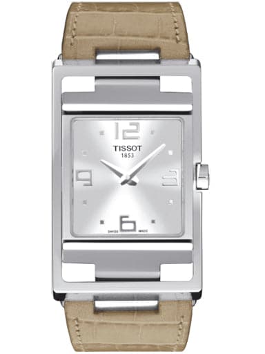 TISSOT My T Silver Dial Beige Leather Ladies Watch T032.309.16.037.00 - Kamal Watch Company
