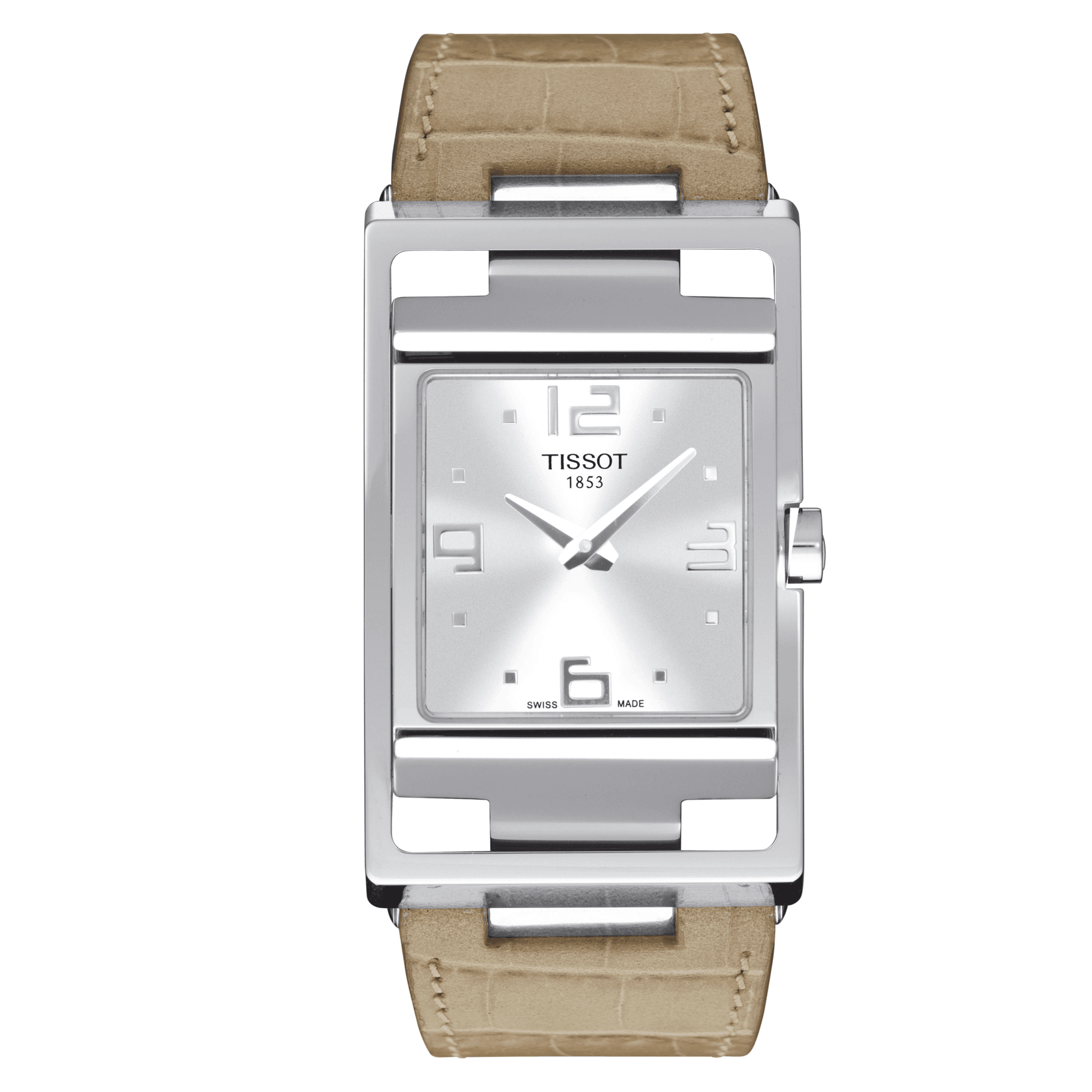 TISSOT My T Silver Dial Beige Leather Ladies Watch T032.309.16.037.00 - Kamal Watch Company