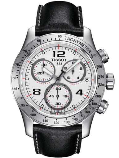 Tissot V8 Chronograph White Dial Stainless Steel Men's Watch - Kamal Watch Company