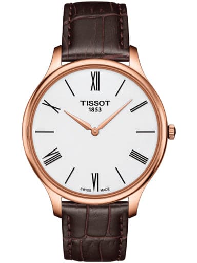 Tissot Tradition 5.5 Brown Leather White Dial Quartz Men's Watch - Kamal Watch Company