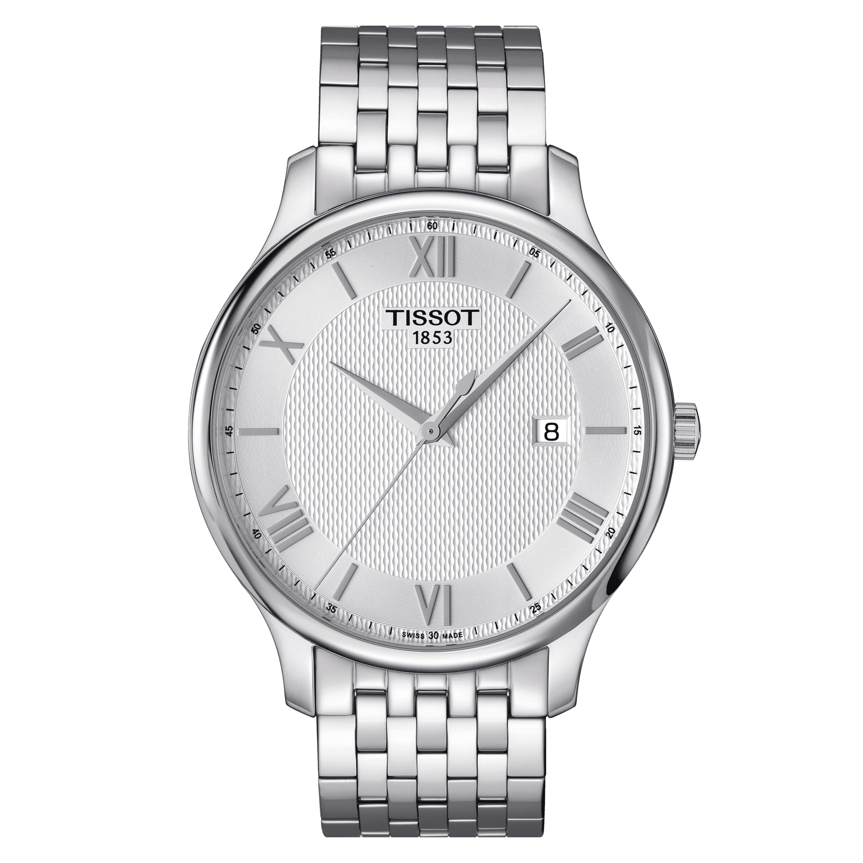 Tissot Tradition Quartz Stainless Steel Silver Dial Men's Watch - Kamal Watch Company