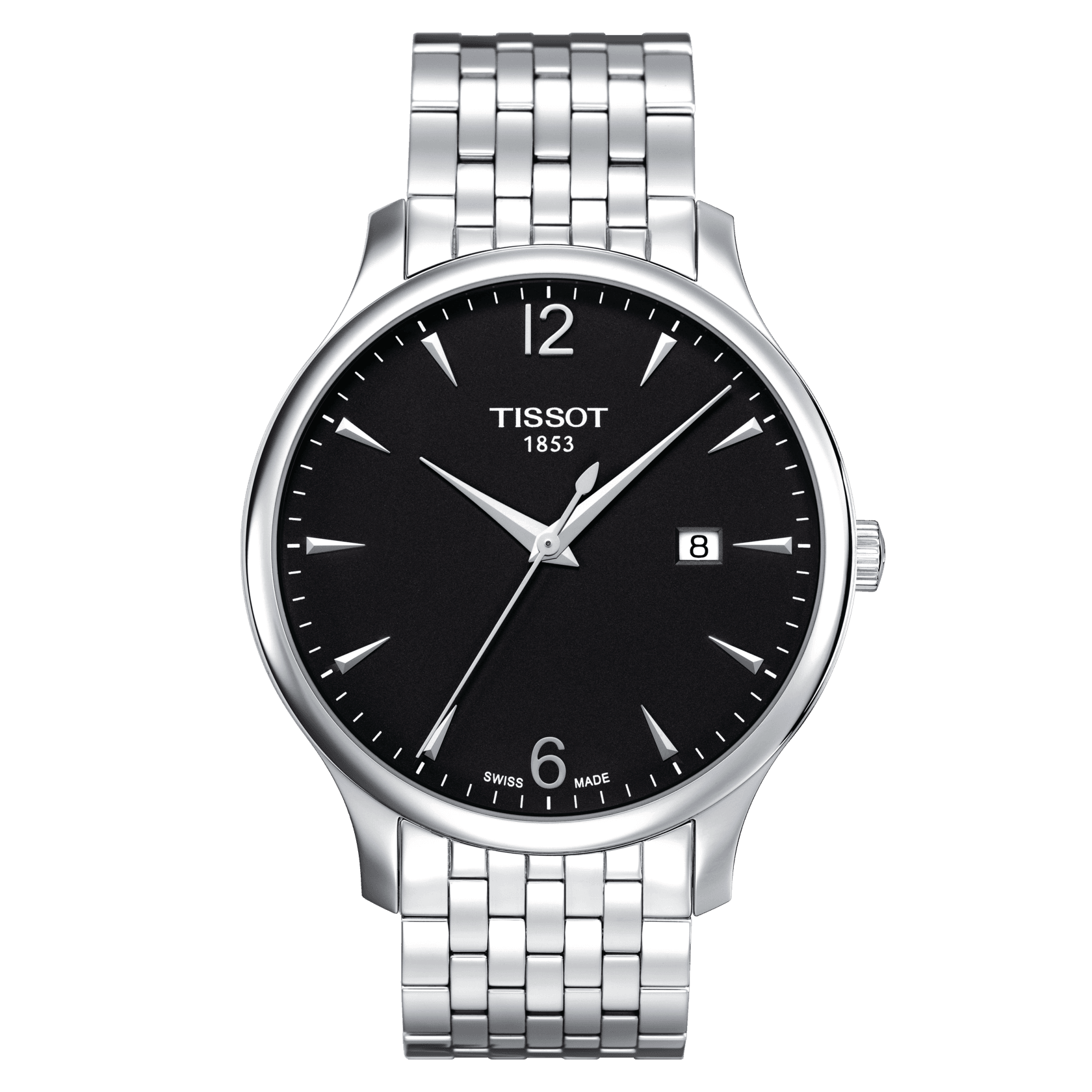 Tissot Tradition Quartz Stainless Steel Black Dial Men's Watch - Kamal Watch Company