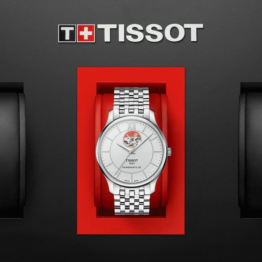 TISSOT TRADITION POWERMATIC 80 OPEN HEART T063.907.11.038.00 - Kamal Watch Company