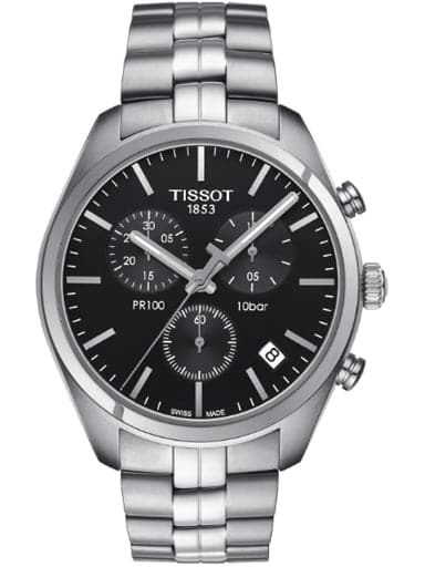 Tissot PR 100 Chronograph Black Dial Men's Quartz Watch - Kamal Watch Company