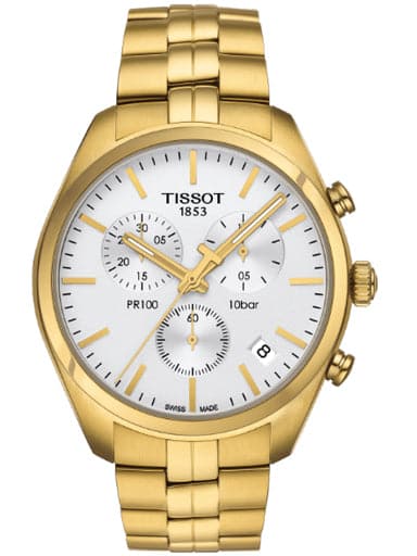 Tissot PR 100 Chronograph Quartz Silver Dial Watch For Men's - Kamal Watch Company