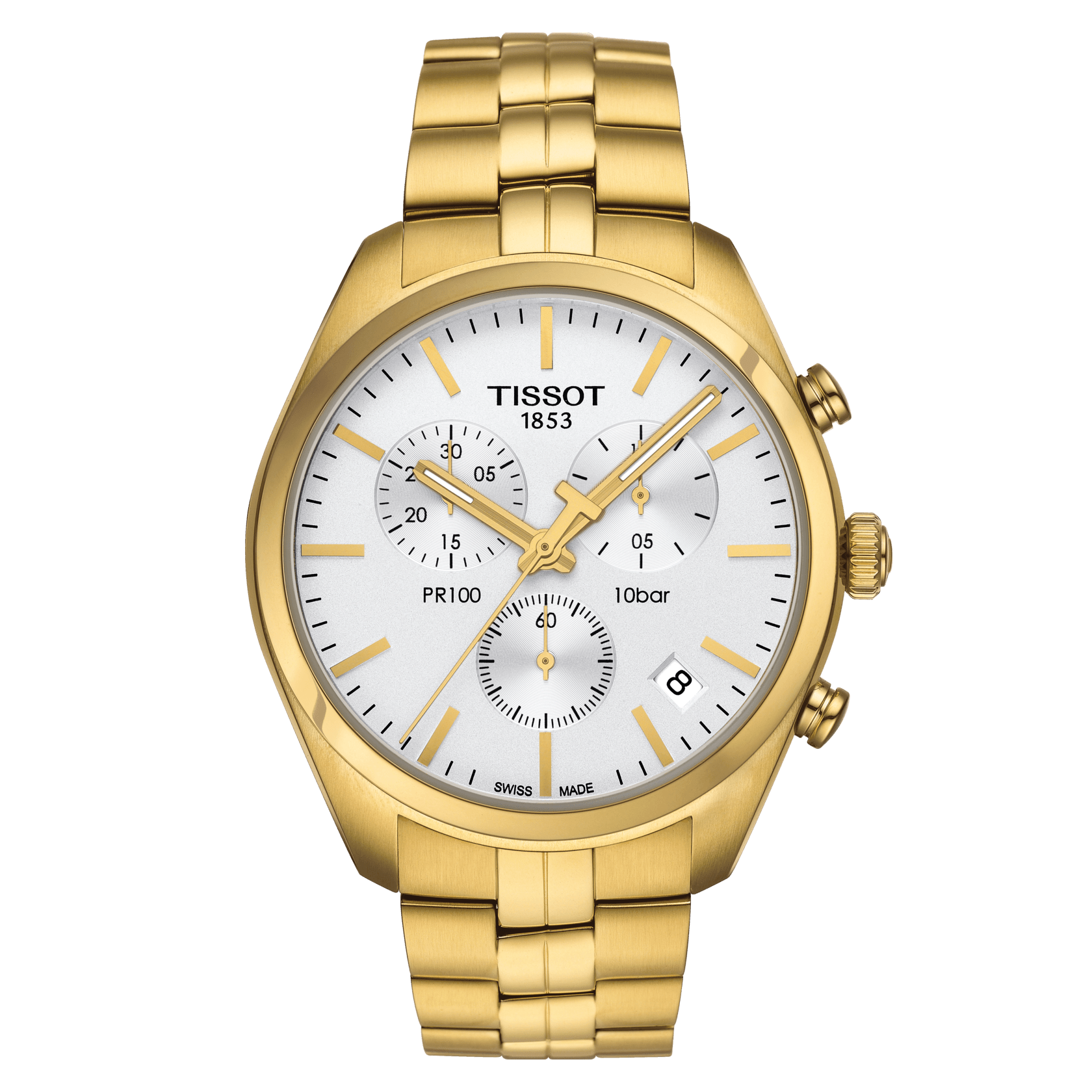 Tissot PR 100 Chronograph Quartz Silver Dial Watch For Men's - Kamal Watch Company