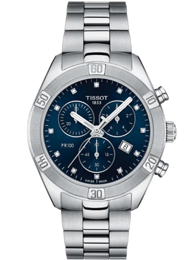 Tissot PR 100 Sport Chic Chronograph Diamonds Women's Watch - Kamal Watch Company