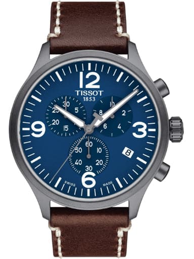 Tissot T-Sport Chrono XL Blue Dial Leather Men's Watch - Kamal Watch Company