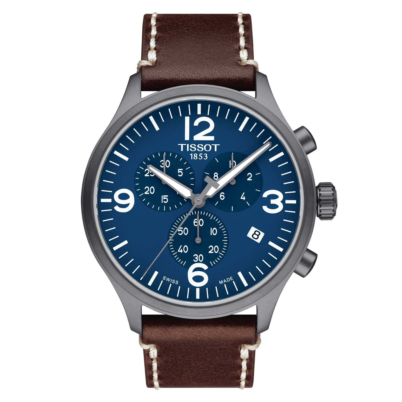 Tissot T-Sport Chrono XL Blue Dial Leather Men's Watch - Kamal Watch Company