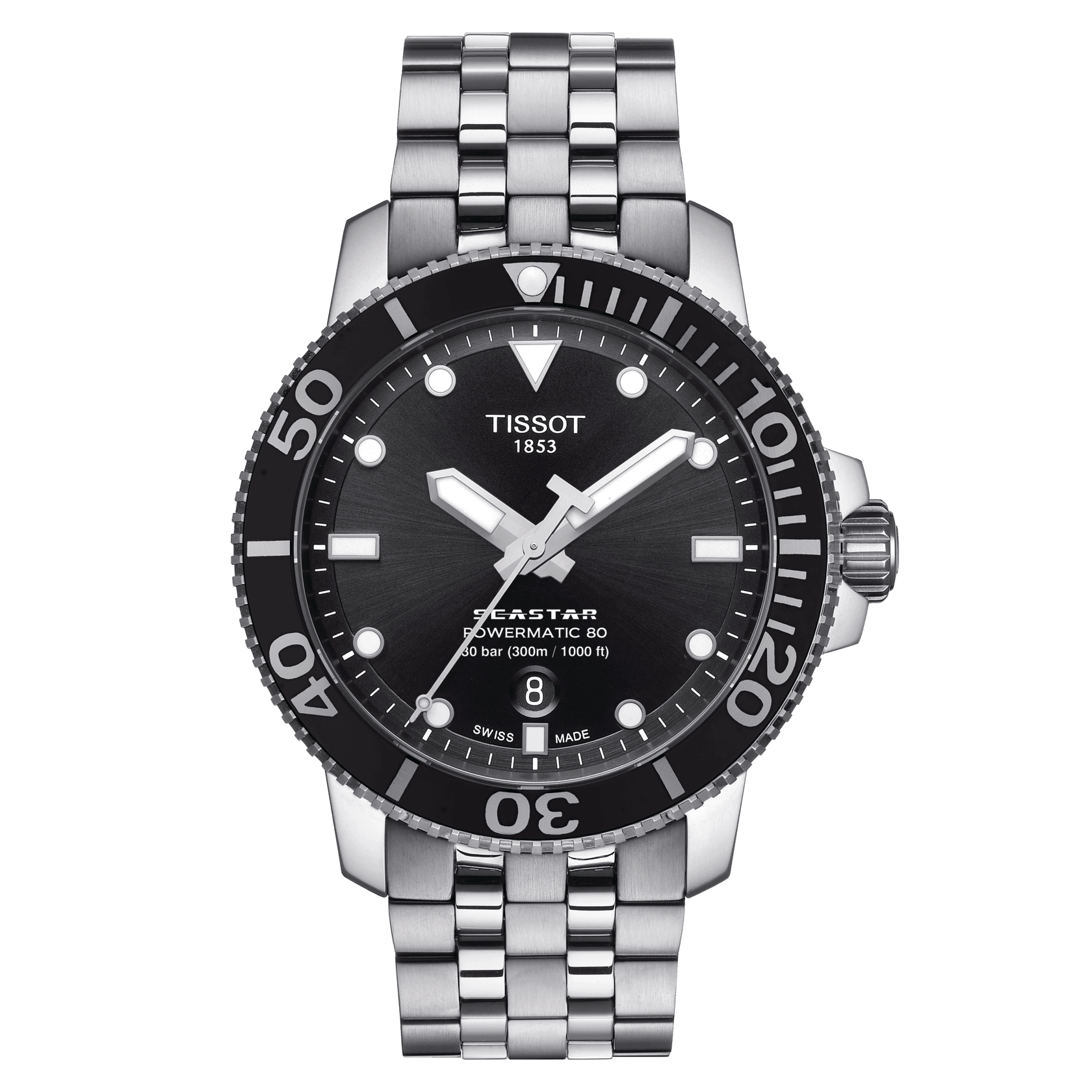 Tissot T-Sport Seastar 1000 Powermatic 80 Stainless Steel Automatic Men's Watch - Kamal Watch Company