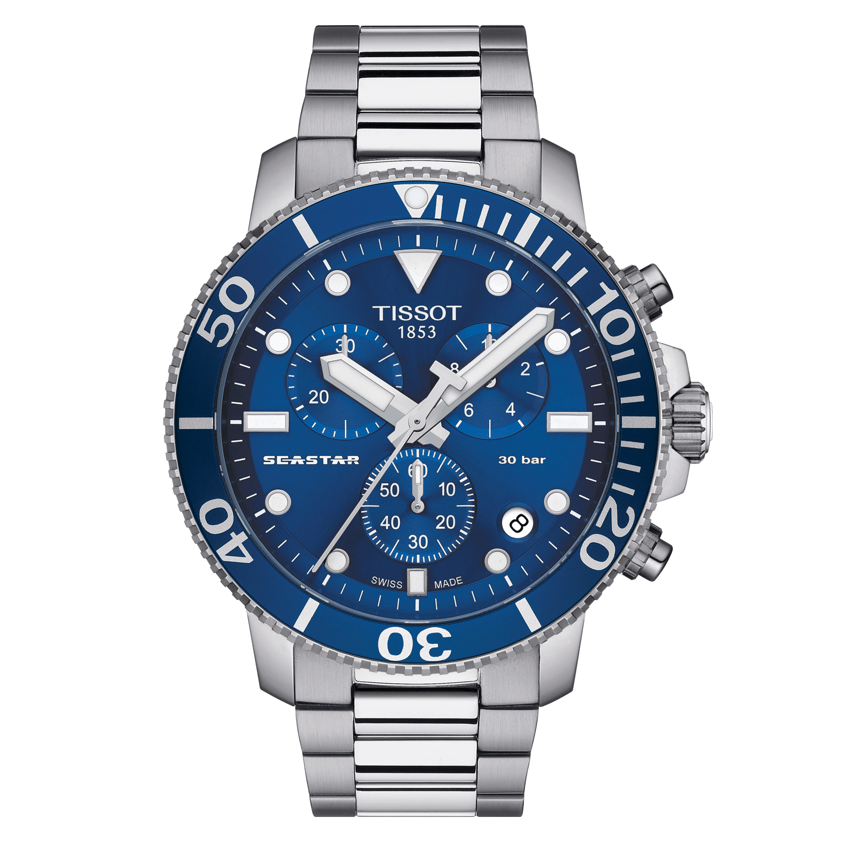 Tissot Seastar 1000 Chronograph Stainless Steel Blue Dial Men's Watch - Kamal Watch Company
