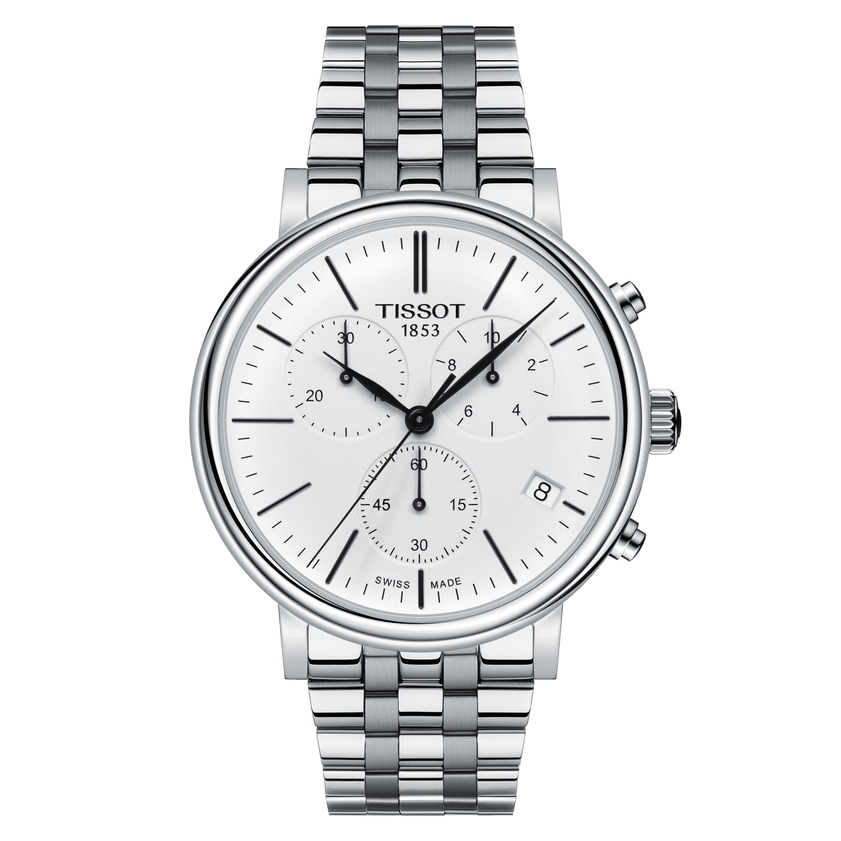 Tissot Carson Premium Chronograph White Dial Men's Watch - Kamal Watch Company