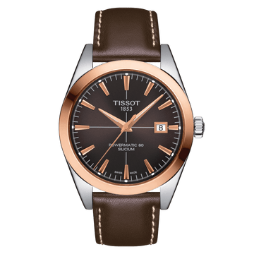 Tissot Gentleman Powermatic 80 Silicium Solid 18K Gold bezel Watch - Kamal Watch Company