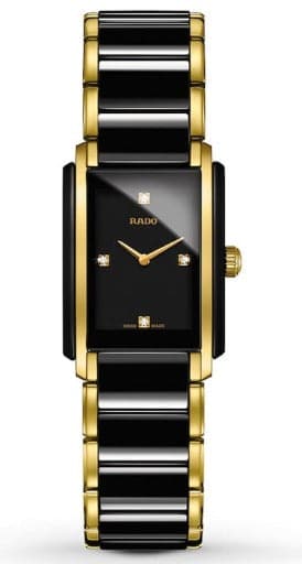 Rado Integral Diamonds Black Dial Square Women Quartz Watch - Kamal Watch Company