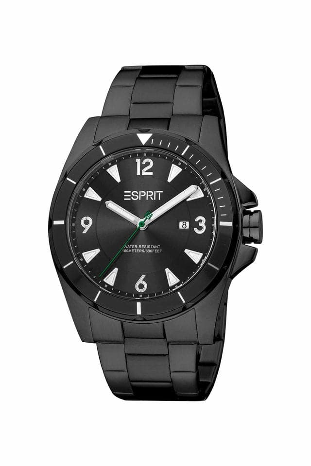 Esprit Mens 44 mm Black Dial Stainless Steel Analog Watch - ES1G322M0075 - Kamal Watch Company