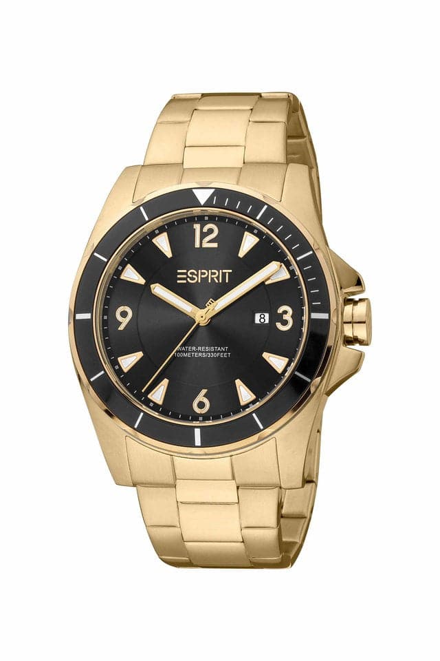 Esprit Mens 44 mm Black Dial Stainless Steel Analog Watch - ES1G322M0115 - Kamal Watch Company