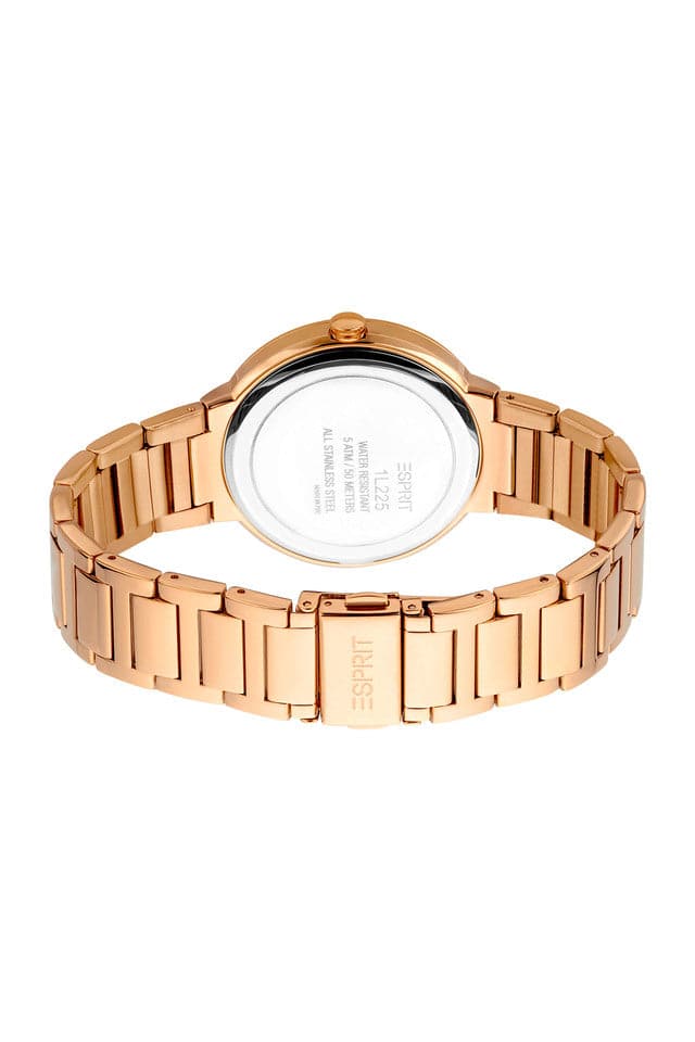 Esprit Womens 40 mm Rose Gold Dial Stainless Steel Analog Watch ES1L225M0065 - Kamal Watch Company