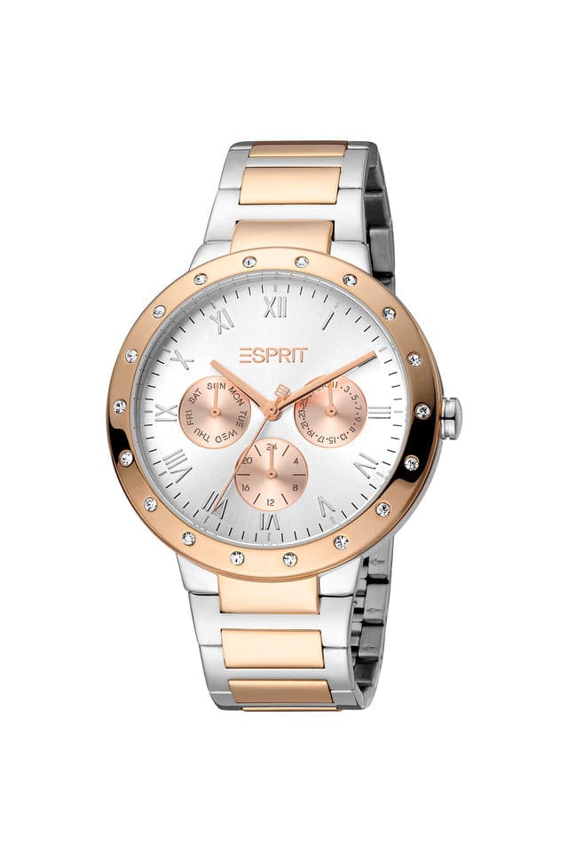 Esprit Womens 40 mm Silver Dial Stainless Steel Analog Watch ES1L225M0085 - Kamal Watch Company