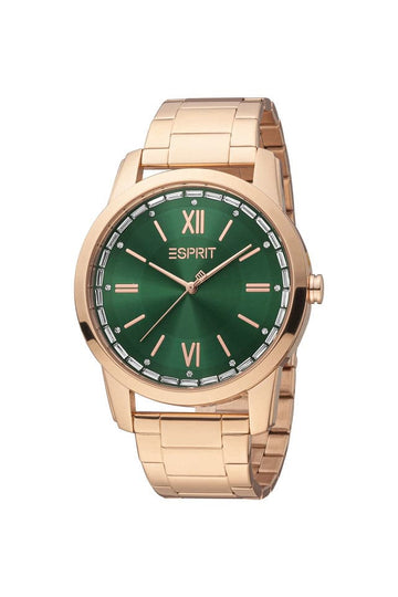 Esprit Womens 40 mm Dark Green Dial Stainless Steel Analog Watch ES1L325M0085 - Kamal Watch Company