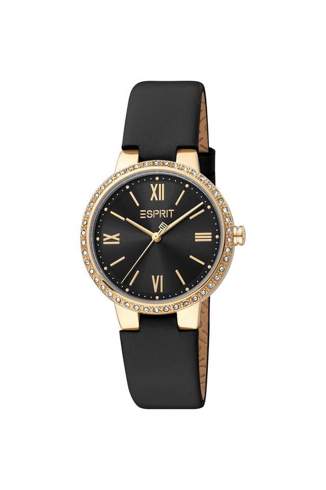Esprit Womens 32 mm Summer Spring Black Dial Leather Analog Watch - ES1L333L0025 - Kamal Watch Company