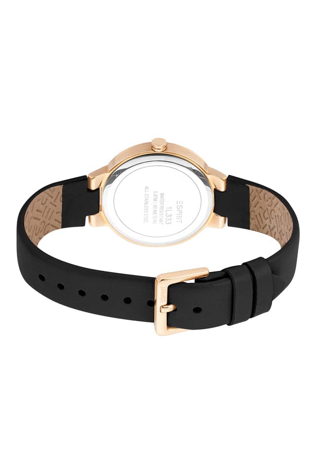 Esprit Womens 32 mm Summer Spring Black Dial Leather Analog Watch - ES1L333L0025 - Kamal Watch Company