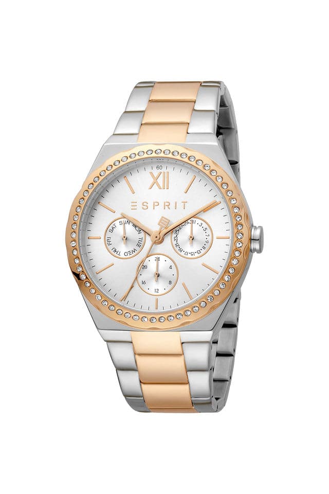 Esprit Womens 38 mm Silver Dial Stainless Steel Analog Watch ES1L380M0065 - Kamal Watch Company