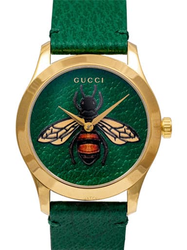Gucci G-Timeless Emerald Green with Bee Motif Dial Unisex Watch - Kamal Watch Company