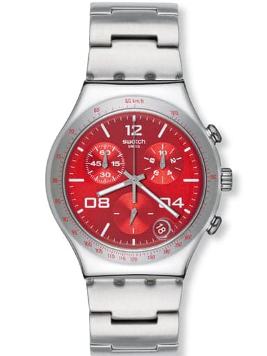 SWATCH IRONY CHRONO BLUSTERY RED YCS563G - Kamal Watch Company