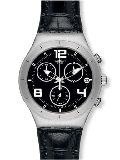 SWATCH IRONY CHRONO BLACK CASUAL YCS569 - Kamal Watch Company
