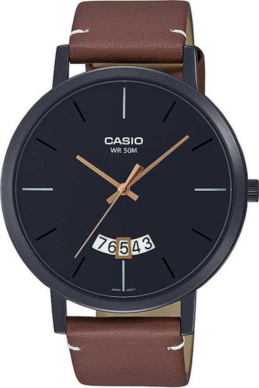 CASIO ENTICER MEN Brown Leather Analog - Men's Watch A1868 - Kamal Watch Company