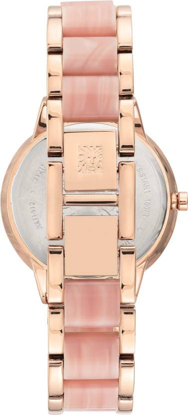 Anne Klein Green Dial Rose Gold Metal Strap Watch NDAK1412PKRG - Kamal Watch Company