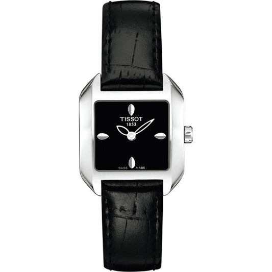 Tissot Womens T-Wave Black Leather Watch T02122551 - Kamal Watch Company