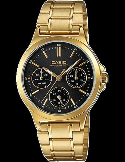 CASIO ENTICER LADIES Gold Multi-Dial - Women's Watch A1914 - Kamal Watch Company
