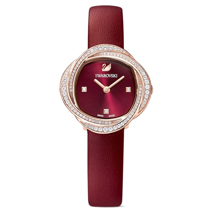 Swarovski Crystal Flower watch Swiss Made, Leather strap 5552780 - Kamal Watch Company