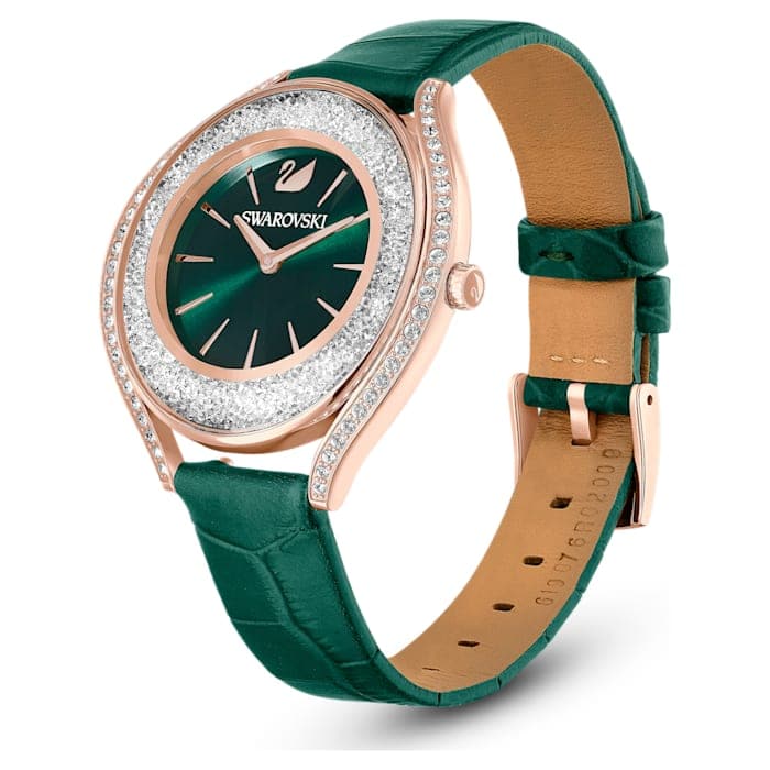 Swarovski Crystalline Aura watch Swiss Made, Leather strap 5644078 - Kamal Watch Company