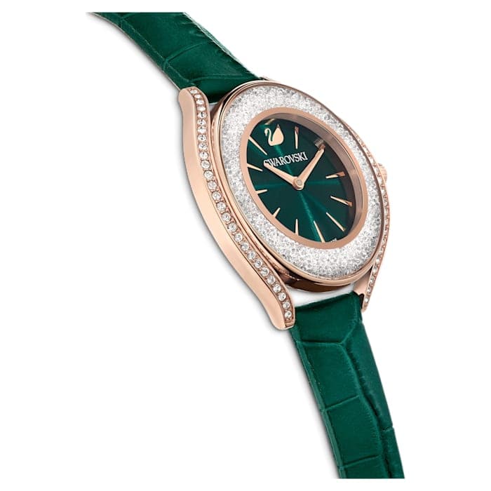 Swarovski Crystalline Aura watch Swiss Made, Leather strap 5644078 - Kamal Watch Company