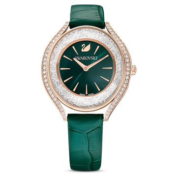Swarovski Crystalline Aura watch Swiss Made, Leather strap 5644078 - Kamal Watch Company