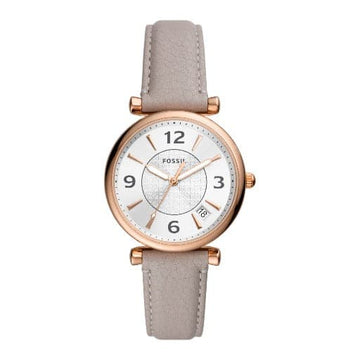 FOSSIL Carlie Three-Hand Date Gray Eco Leather Watch ES5161I - Kamal Watch Company