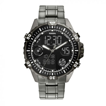 Fossil Garrett analogue-Digital Smoke Stainless Steel Watch - Kamal Watch Company