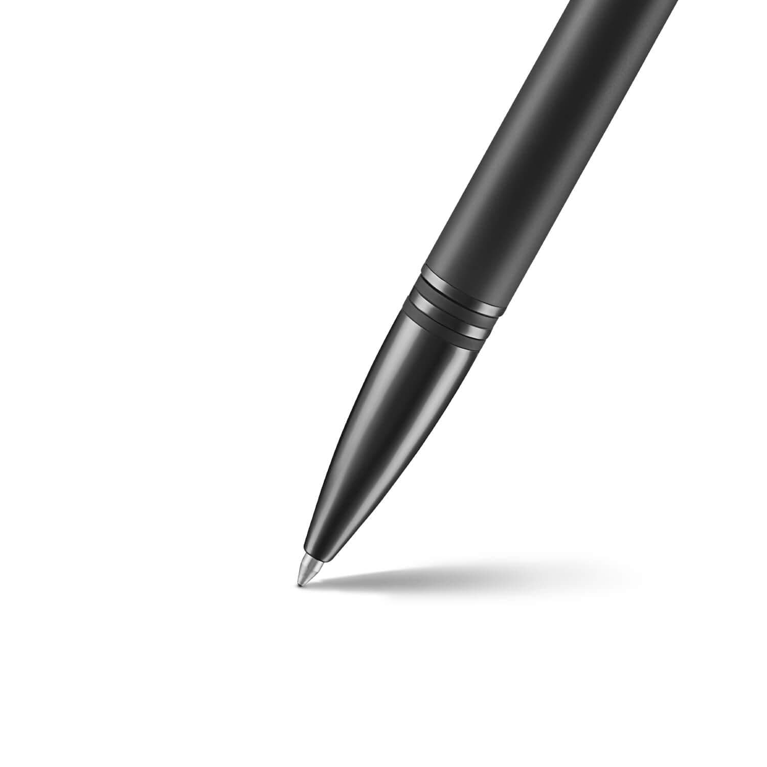 LAPIS BARD Contemporary Torque Ballpoint Pen - Matte Black with Shiny Black Trim WP31610 - Kamal Watch Company