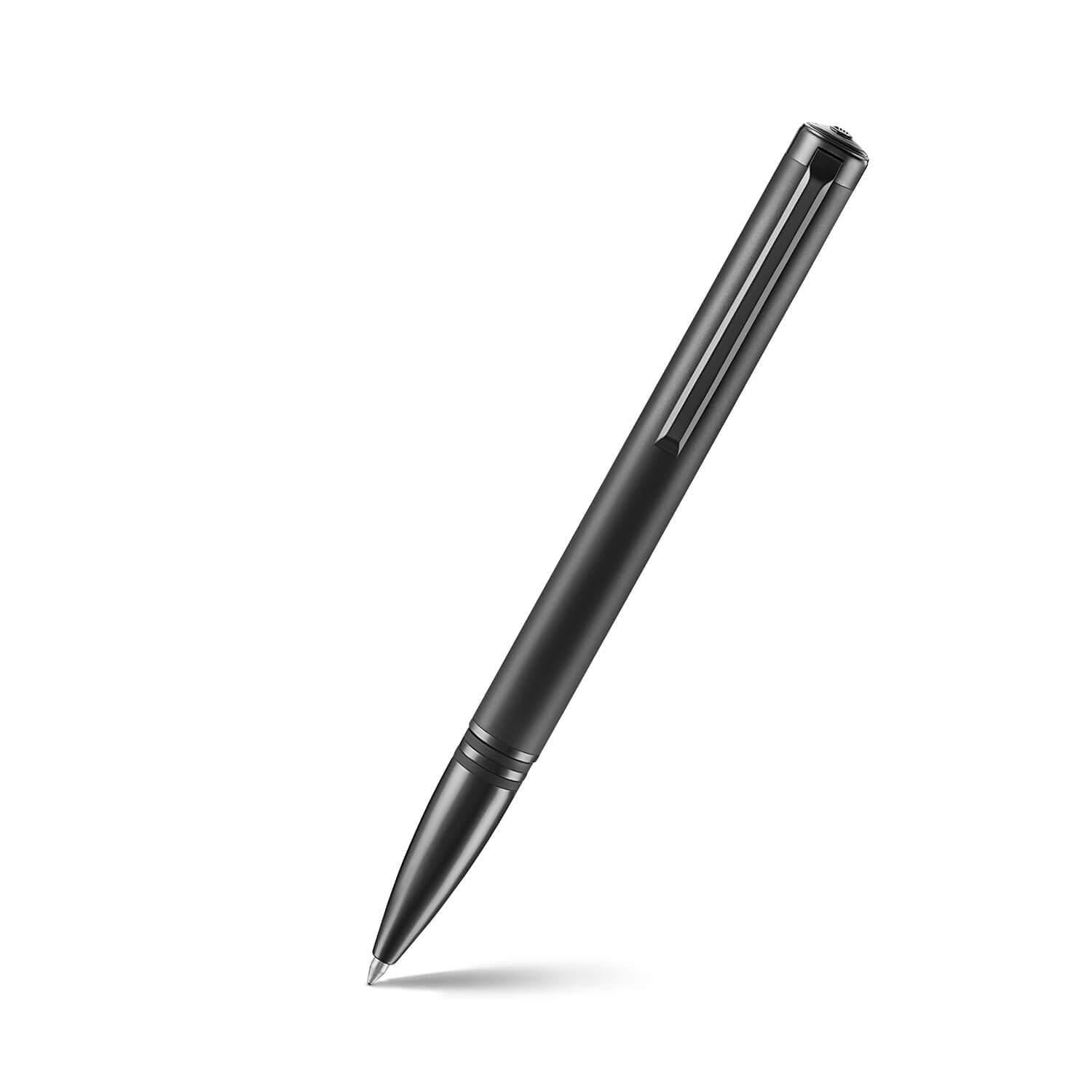 LAPIS BARD Contemporary Torque Ballpoint Pen - Matte Black with Shiny Black Trim WP31610 - Kamal Watch Company