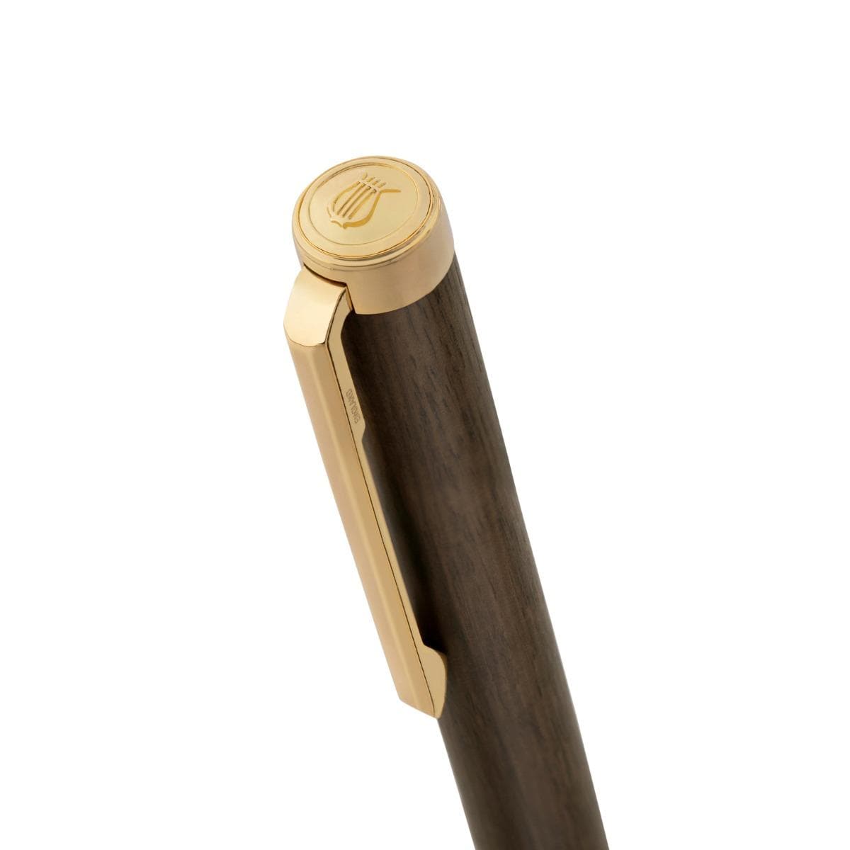 LAPIS BARD Contemporary Torque Hickory Ballpoint Pen - Brown with Gold Trims WP33015 - Kamal Watch Company
