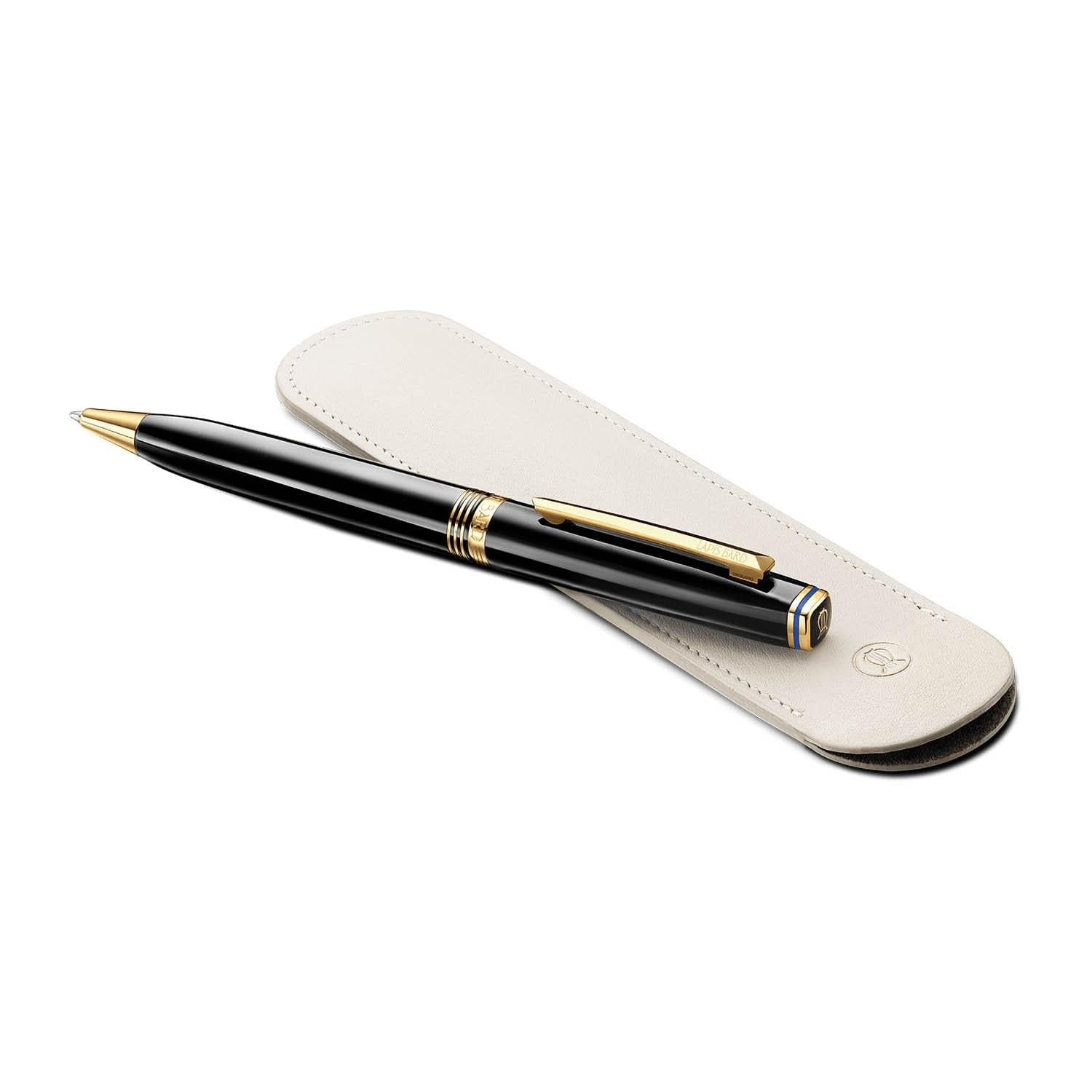 LAPIS BARD Contemporary Ballpoint Pen – Black with Gold Trims - Kamal Watch Company