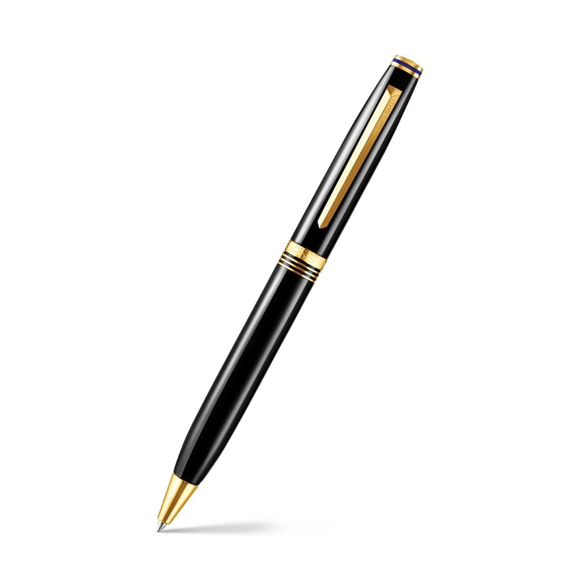 LAPIS BARD Contemporary Ballpoint Pen – Black with Gold Trims - Kamal Watch Company